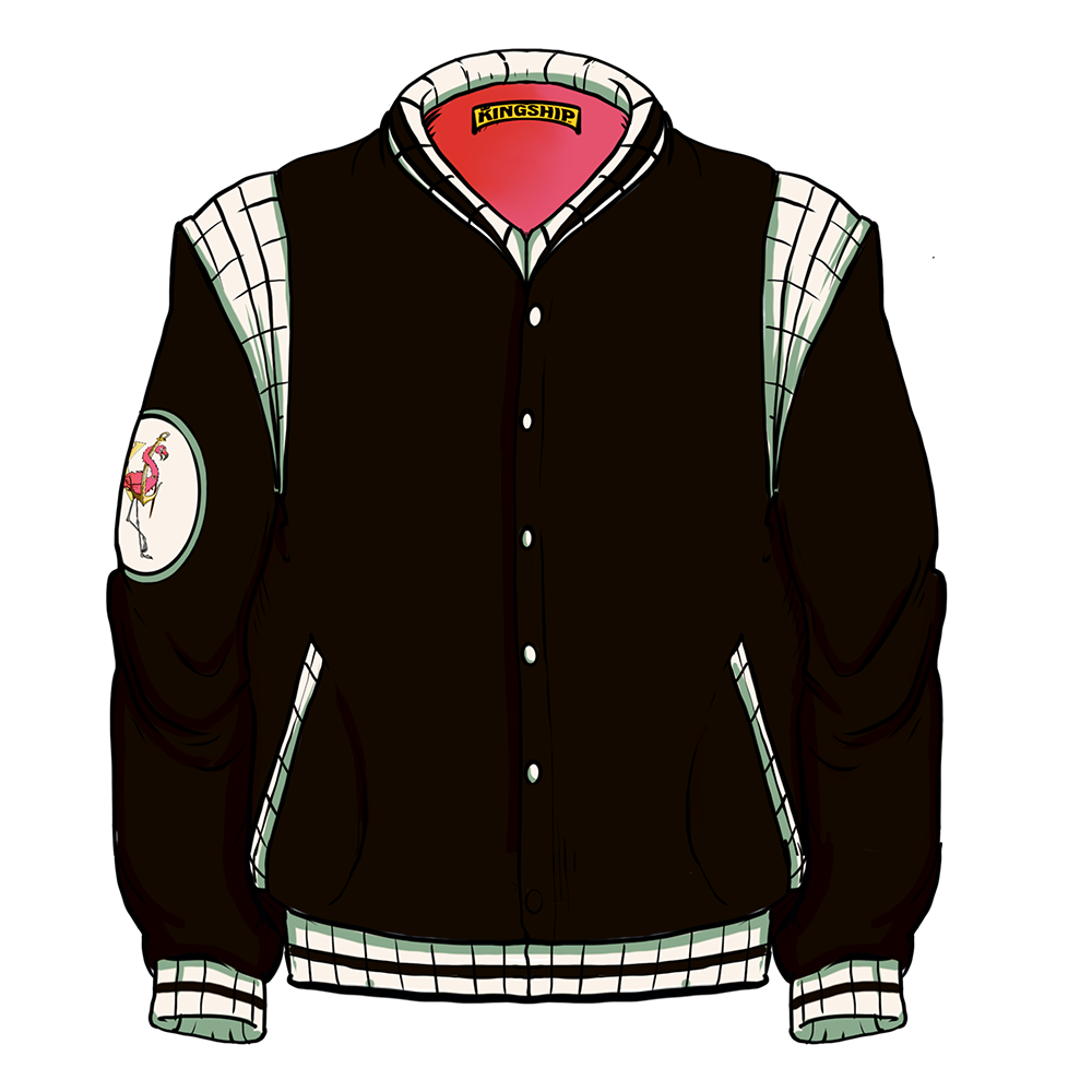 KINGSHIP Sexy Varsity Jacket - Black